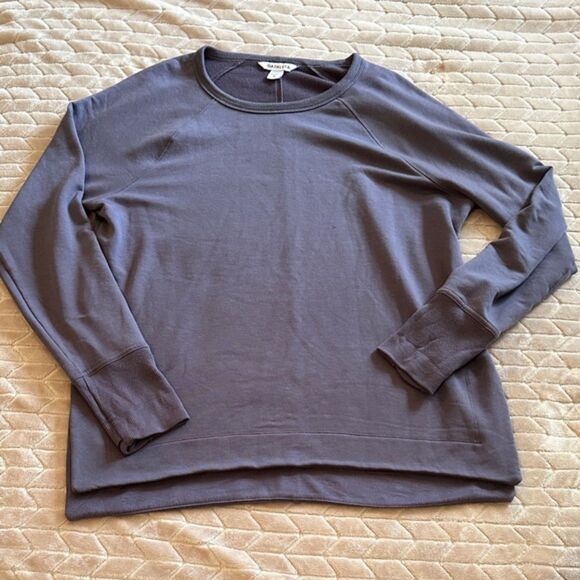 Athleta Coaster Luxe Recover Sweatshirt Oversized Medium Crew Neck Purple Active - Picture 2 of 15